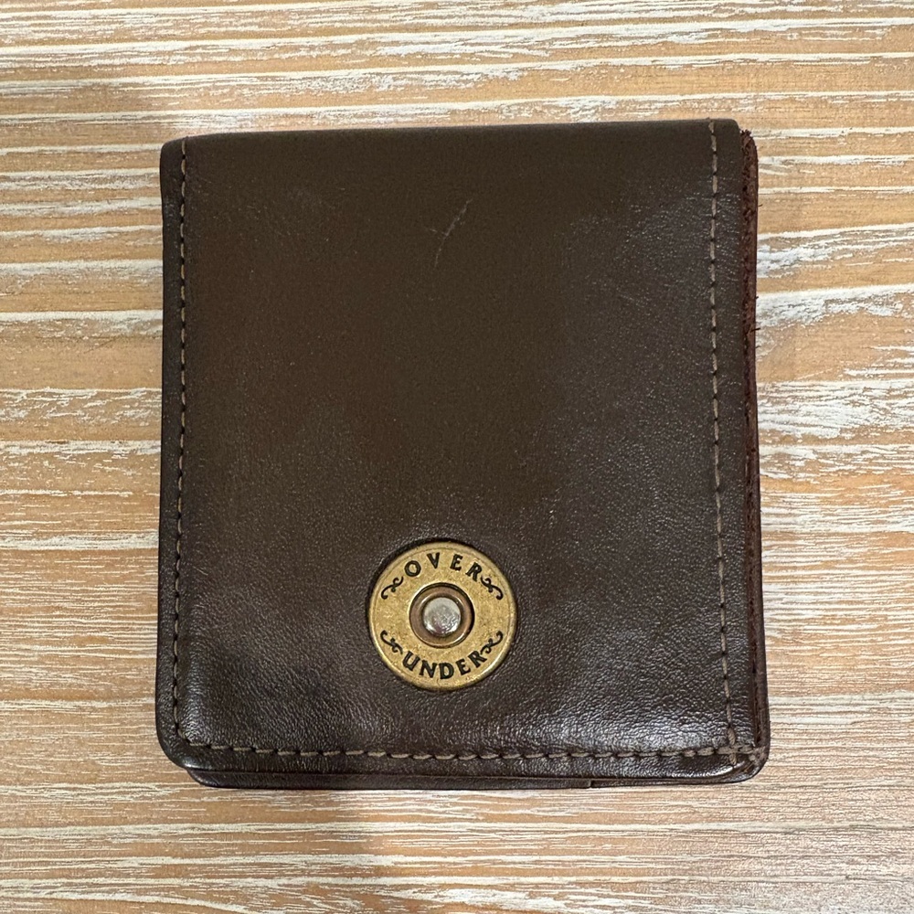 Horween Over Under Bi-Fold Brown Leather Wallet